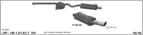 IMASAF 502000127 Система глушителя для спортивного автомобиля