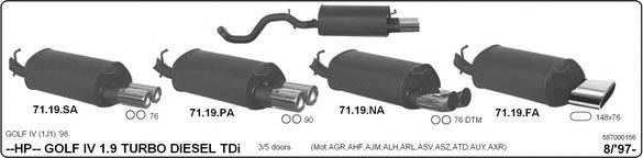 IMASAF 587000156 Система глушителя для спортивного автомобиля
