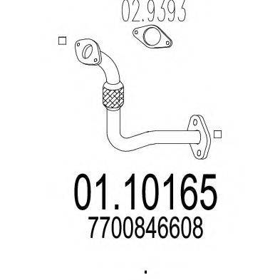 MTS 0110165 Труба выхлопного газа