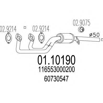 MTS 0110190 Труба выхлопного газа