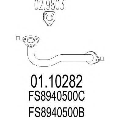 MTS 0110282 Труба выхлопного газа
