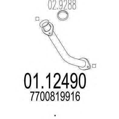 MTS 0112490 Труба выхлопного газа