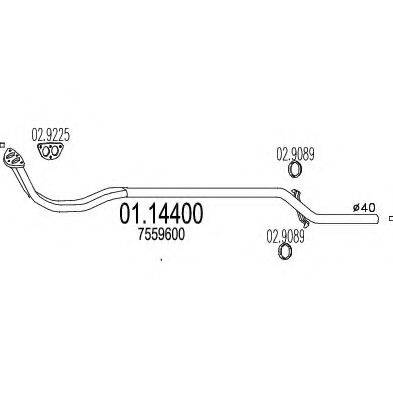 MTS 0114400 Труба выхлопного газа