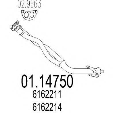 MTS 0114750 Труба выхлопного газа