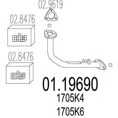MTS 0119690 Труба выхлопного газа