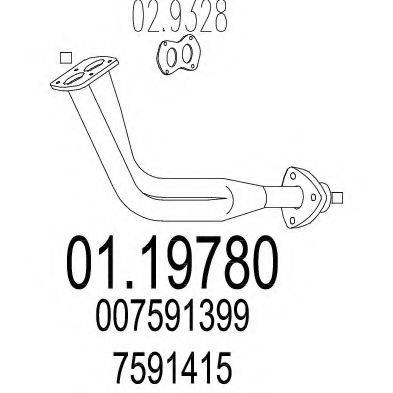MTS 0119780 Труба выхлопного газа