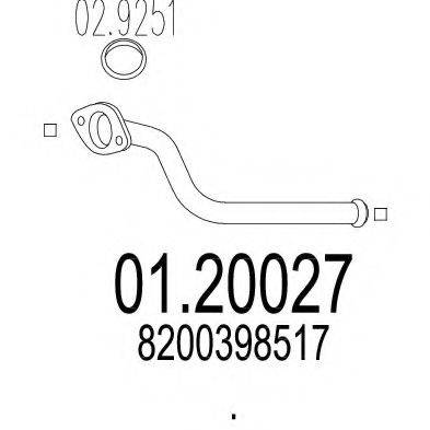MTS 0120027 Труба выхлопного газа