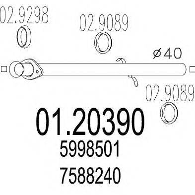 MTS 0120390 Труба выхлопного газа
