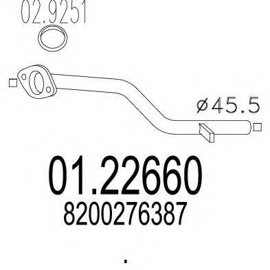 MTS 0122660 Труба выхлопного газа