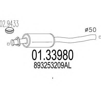 MTS 0133980 Предглушитель выхлопных газов