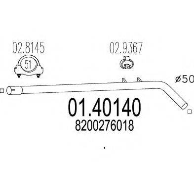 MTS 0140140 Труба выхлопного газа