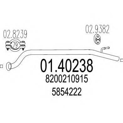 MTS 0140238 Труба выхлопного газа