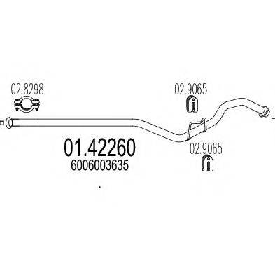 MTS 0142260 Труба выхлопного газа