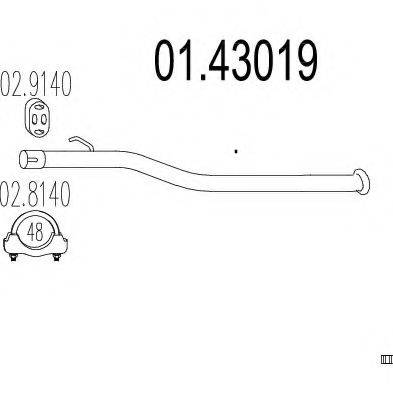 MTS 0143019 Труба выхлопного газа