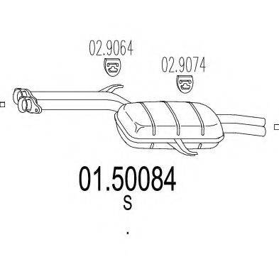 MTS 0150084 Средний глушитель выхлопных газов