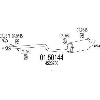 MTS 0150144 Средний глушитель выхлопных газов