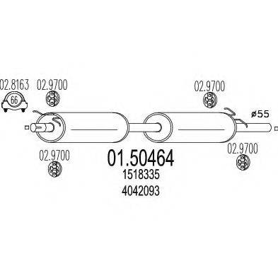 MTS 0150464 Средний глушитель выхлопных газов