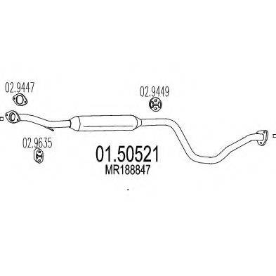 MTS 0150521 Средний глушитель выхлопных газов