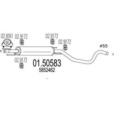 MTS 0150583 Средний глушитель выхлопных газов