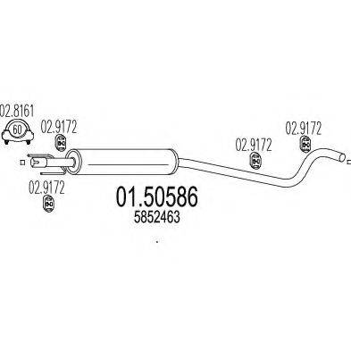 MTS 0150586 Средний глушитель выхлопных газов