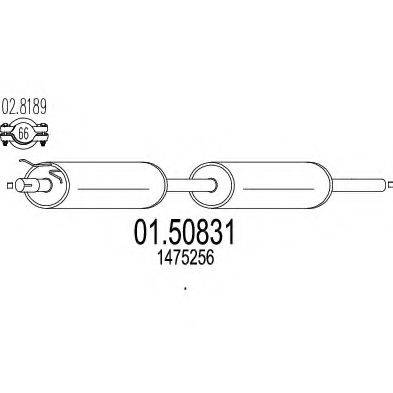 MTS 0150831 Средний глушитель выхлопных газов