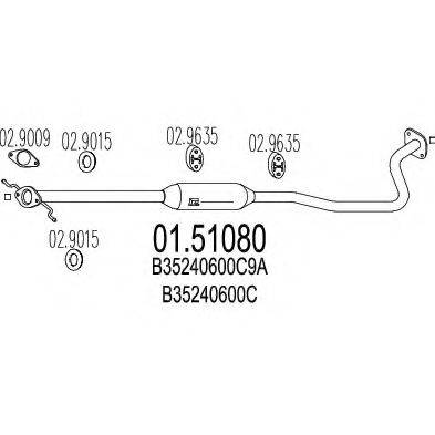 MTS 0151080 Средний глушитель выхлопных газов