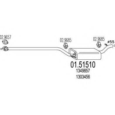 MTS 0151510 Средний глушитель выхлопных газов