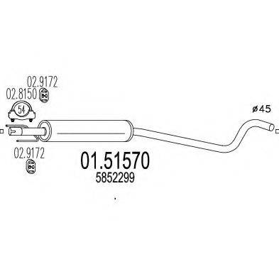 MTS 0151570 Средний глушитель выхлопных газов