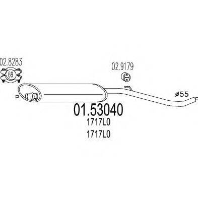 MTS 0153040 Средний глушитель выхлопных газов