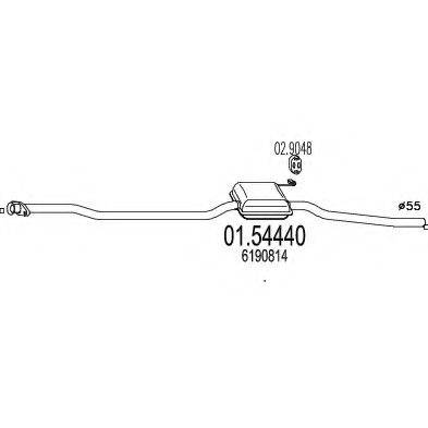 MTS 0154440 Средний глушитель выхлопных газов
