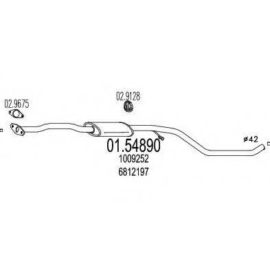 MTS 0154890 Средний глушитель выхлопных газов