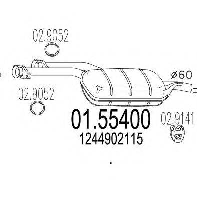 MTS 0155400 Средний глушитель выхлопных газов