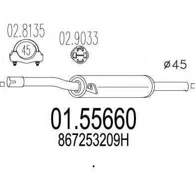 MTS 0155660 Средний глушитель выхлопных газов