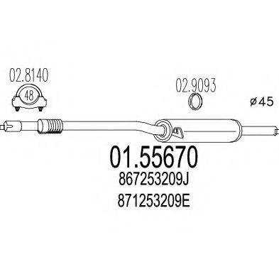 MTS 0155670 Средний глушитель выхлопных газов