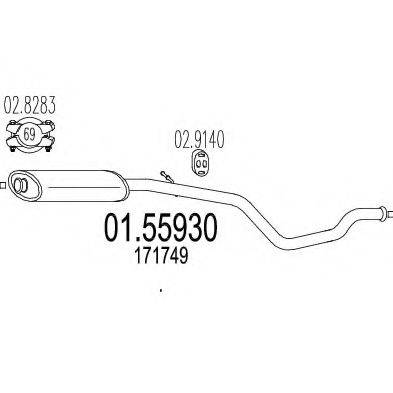 MTS 0155930 Средний глушитель выхлопных газов