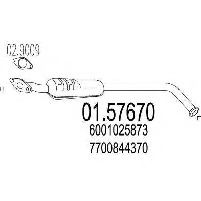 MTS 0157670 Средний глушитель выхлопных газов