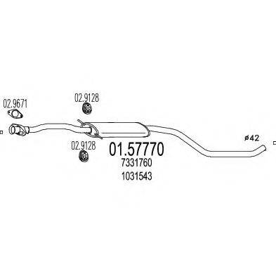 MTS 0157770 Средний глушитель выхлопных газов