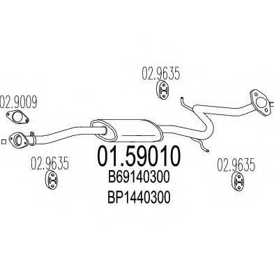 MTS 0159010 Средний глушитель выхлопных газов
