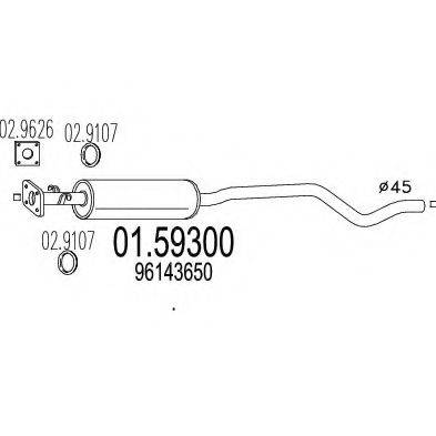 MTS 0159300 Средний глушитель выхлопных газов