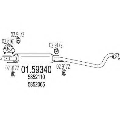 MTS 0159340 Средний глушитель выхлопных газов