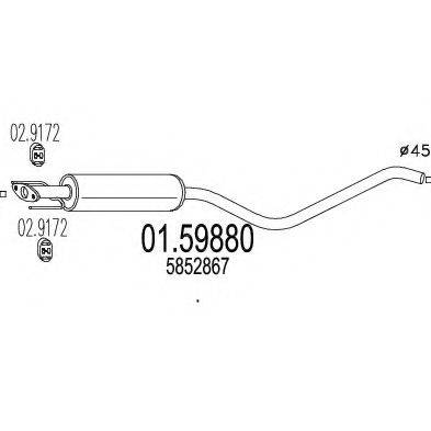 MTS 0159880 Средний глушитель выхлопных газов