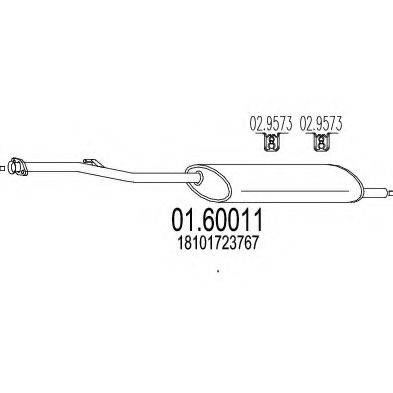 MTS 0160011 Глушитель выхлопных газов конечный