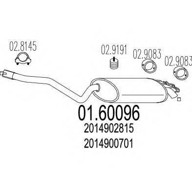 MTS 0160096 Глушитель выхлопных газов конечный