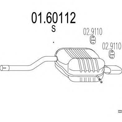 MTS 0160112 Глушитель выхлопных газов конечный