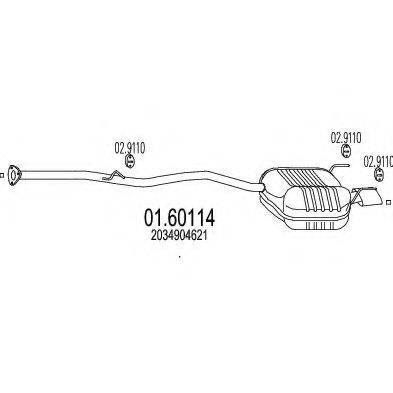 MTS 0160114 Глушитель выхлопных газов конечный