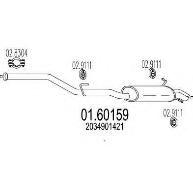 MTS 0160159 Глушитель выхлопных газов конечный