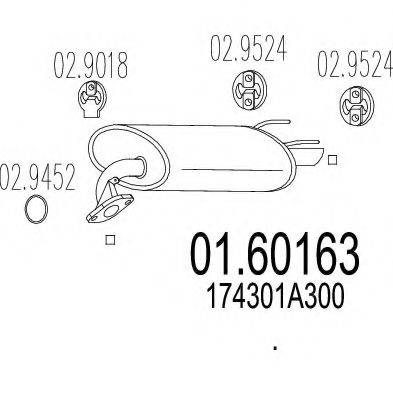 MTS 0160163 Глушитель выхлопных газов конечный