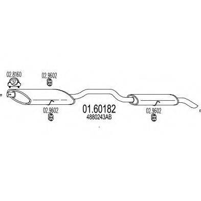 MTS 0160182 Глушитель выхлопных газов конечный