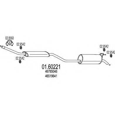 MTS 0160221 Глушитель выхлопных газов конечный