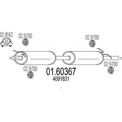 MTS 0160367 Глушитель выхлопных газов конечный